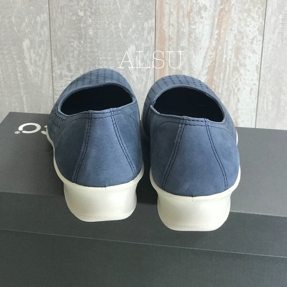 ECCO Felicia Summer Slip On Suede Blue W AUTHENTIC - Picture 4 of 8